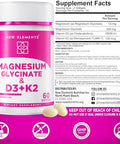 Elements Magnesium Glycinate 500Mg With High-Potency Vitamin D3 10,000 Iu & Vitamin K2 200Mcg Enhanced With Coconut Oil For Optimal Absorption Non-Gmo, Gluten-, Sugar- Softgels (60 Softgels)