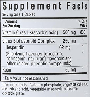 Bluebonnet Vitamin C 500 Mg Plus Bioflavonoids Caplets 90 Count (743715005228)