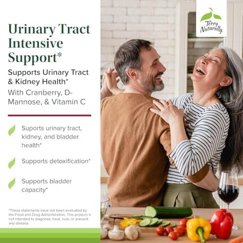 Terry Naturally Urinary Tract Intensive Support Supplement With Cranberry For Bladder Health Support Kidney Health Supplement With Dmannose & Vitamin C 60 Capsules (30 Servings)