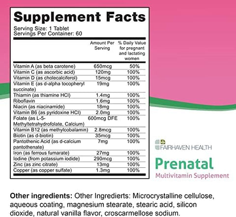 Fairhaven Health Peapod Prenatal Multivitamin 1 Per Day Light Vanilla Flavor Pregnancy Must Haves For Women And Baby Health Includes Iron Vitamin C And Folic Acid 2 Month Supply