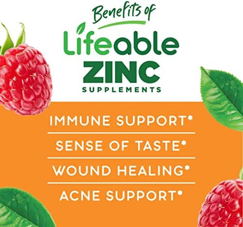 Lifeable Zinc 25mg Kids + Immune Support Kids Gummies Bundle Great Tasting Vitamin Supplement Gluten Free GMO Free Chewable Gummy