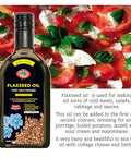 Flax Seed Cooking Oil - Amber Glass Bottle - Extra Virgin, Cold Pressed Flaxseed Oil Unrefined and Non-Deodorized Pure Essential 11.83 OZ