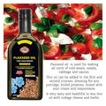 Flax Seed Cooking Oil - Amber Glass Bottle - Extra Virgin, Cold Pressed Flaxseed Oil Unrefined and Non-Deodorized Pure Essential 11.83 OZ