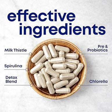 her own Cleanse Gentle Detox Supports Healthy Gut Ocean Algae Cleanse Prebiotic Probiotic Blend Cleansing Herbal Blend Gluten and Soy Free Vega Multicolor
