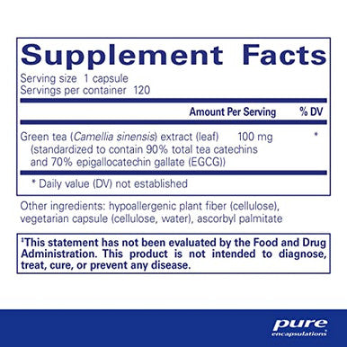 Pure Encapsulations Green Tea extract decaf 120 vegcaps