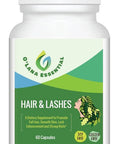 Hair Lashes Skin Nails Supplement To Promote Full Hair Glowing Skin Lash Enhancement And Strong Nails Gmp Certified With Biotin Collagen Niacin Zinc Vitamin A C & D3 60 Capsules O Lana Essential