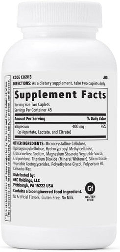 Gnc Super Magnesium 400Mg Supplement, Supports Strong Bones And Teeth, Highly Absorbable, 45 Servings