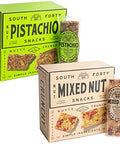 South 40 Snacks Pistachio and Mixed Nut Bar, Extra Crunchy Nut Snack Bar, Simple Ingredients, Honey and Sugar, Unique Delicious Healthy Nut Clusters, Individually Wrapped (40g Bar, Pack of 12)
