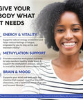 Nutraharmony Vitamin B Complex Methylated - B-Complex With Methylfolate & B12 - Bioavailable For Men & Women - 9-In-1 Methylated Multivitamin - Energy Brain & Mood - Vegan - Made In Usa - 120 Capsules One/Day