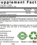 Brieofood Vitamin B6 100 mg 250 Tablets