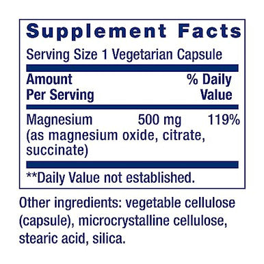 Life Extension - Magnesium Capsules 500 Mg, 100 Vegetarian Capsules