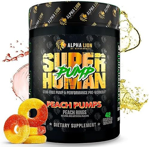 Alpha Lion Superhuman Pump Pre Workout Powder Nootropic Caffeine & Stim Preworkout Supplement Nitric Oxide Booster Muscle Gainer Energy & Focus (42 Servings Mango Veiniac Flavor)