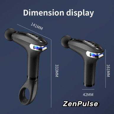 Zenpulse: Deep Tissue Percussion Massage Gun Easy-To-Use Comfortable Light Handheld Personal Massager For Pain Relief Therapy Neck Back Leg Shoulder Quiet Portable Fast Muscle Recovery Relaxation
