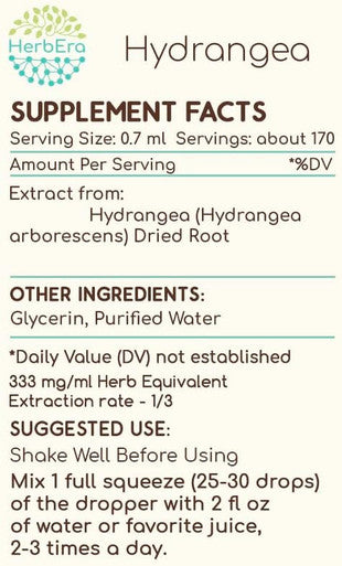 Hydrangea B120 (2pcs) Alcohol-Free Herbal Extract Tincture, Concentrated Liquid Drops Natural Hydrangea (Hydrangea arborescens) Dried Root (2x4 fl oz)