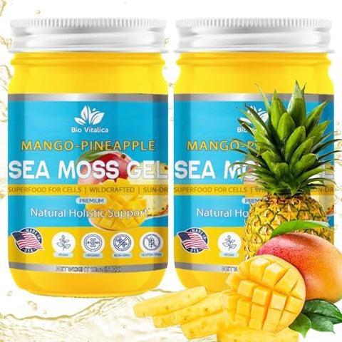 Sea Moss Gel by BioVitalica Irish sea Moss raw Organic Premium Quality Dr Sebi Vegan superfood for Cells 100% Natural Seamoss Gel (Pack of 1 Original)