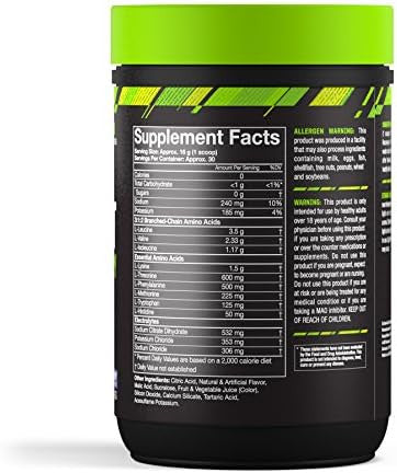 Musclepharm Combat Bcaa + Recovery Powder 10G Of Branchedchain Amino Acids And Essential Amino Acids Blue Raspberry 30 Servings
