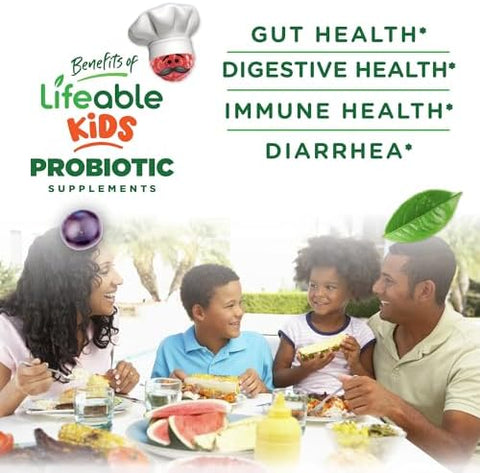 Lifeable Kids Probiotics Gummies 2 Billion Cfu Great Tasting Kids Probiotic Gummies For Gut Health Digestive Support And Immune Support 90 Probiotic Gummies For Kids And Toddlers Lifeable