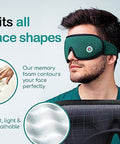 Medi Grade Cotton Sleep Mask With 3D Eye Memory Foam - Travel Sleeping Mask For Women And Men With 2 Ear Plugs And Storage Bag - Blackout Light Blocking