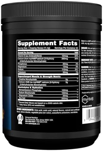 Animal Creatine With Full Dosage 3G Hmb Ã¢â‚¬â€œ Muscle Growth Strength & Energy Support Ã¢â‚¬â€œ Easy Mix And Delicious Taste Hmb + Electrolytes Ã¢â‚¬â€œ 30 Servings Ã¢â‚¬â€œ Power Punch