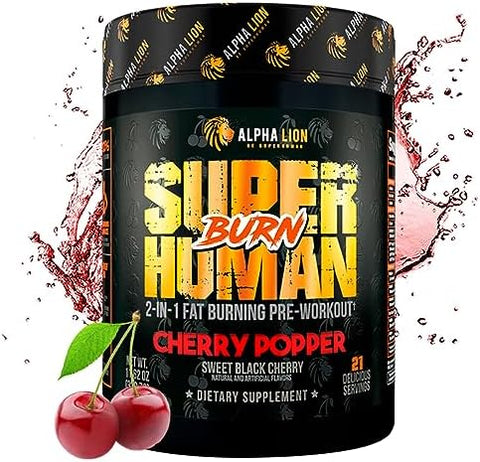 Alpha Lion Superhuman Burn " 2 In 1 Metabolism Booster Pre Workout And Thermogenic Fat Burner For Men " Appetite Suppressant And Weight Loss Supplement (21 Servings Blue Gummy Bear Flavor)