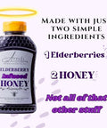 Elderberry Honey - Infused Honey with Whole Elderberries - Immune Support Supplement for Adults & Kids - Immune Boosters - 16 oz