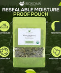 Biokoma Organic White Mulberry Leaf Tea Loose Dried Leaves 1.76oz - Morus Alba Herbal Tea - USDA Organic - Resealable Moisture Proof Pouch - No Additives - No Preservatives - Non GMO - Kosher