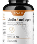 Collagen Biotin Capsules Hair Nails And Skin Vitamins For Women Supplements For Hair Growth Joint Support Vitamins For Women Collagen And Biotin Keratin Vitamin B7 Bamboo Kelp 60 Capsules