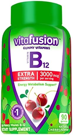 Viactiv Calcium +Vitamin D3 Supplement Soft Chews Milk Chocolate 60 Chews and Vitafusion Extra Strength Vitamin B12 Gummy Vitamins for Energy Metabolism Support