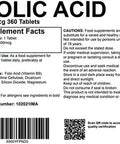 Folic Acid 400mcg 360 Tablets, Pregnancy and Fertility Supplement (Vitamin B9) UK Made. Pharmaceutical Grade