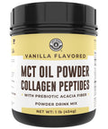 Left Coast Performance MCT Oil Powder with Acacia Fiber & Collagen Peptides Prebiotic Collagen Protein 10g MCTs from Coconuts Sugar Free Keto Coffee Creamer Grass Fed Vanilla Flavor Non-GMO Gluten Free 16 oz