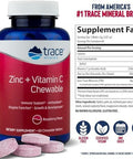 Trace Minerals Zinc Plus Vitamin C - Chewable Multivitamin For Enzyme Function & Healthy Growth Support - Vitamin & Mineral Supplement For Immune Health - Raspberry, 60 Chewable Wafers (60 Servings)