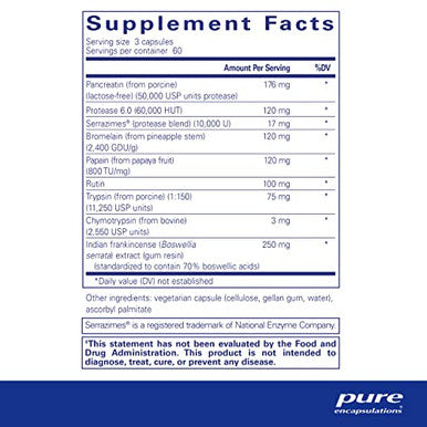 Pure Encapsulations Systemic Enzyme Complex 180 vcaps
