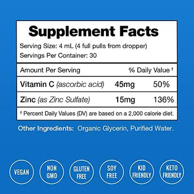 Nutrachamps Black Elderberry Syrup And Organic Zinc Liquid Drops Bundle