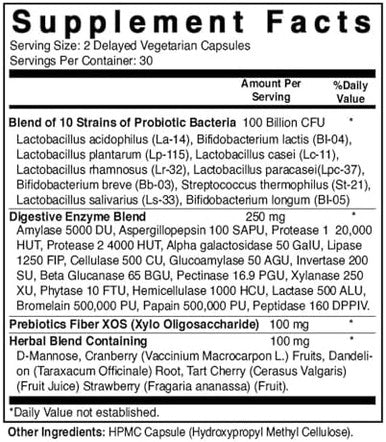 Best Naturals Probiotics For Women 100 Billion Cfu 10 Strains + Prebiotics Fiber + Digestive Enzyme Blend + Women'S Health Herbal Blend Immune Digestive & Gut Health 60 Deleyaed Capsules