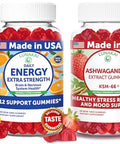 Lunakai Usa Made Energy B12 & Ashwagandha Gummies Bundle Daily Energy & Mood Support 60 Non-Gmo Gummies Each