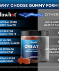 Duwhot Creatine Monohydrate Gummies For Men Creatine Monohydrate Chewables 5G Per Serving Vegan Sugar Free Mixberry Flavor 120 Count