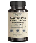 Vinatura Ashwagandha Korean Ginseng Kanna Zembrin - 1250Mg Per Serv *Brain Health, Stress Relief Support* Sceletium Tortuosum Pan
