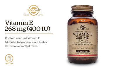 Solgar Vitamin E 268 Mg (400 Iu) 250 Mixed Softgels - Natural Antioxidant Skin & Immune System Support - Naturally-Sourced Vitamin E - Gluten Free Dairy Free - 250 Servings