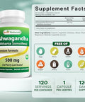 Best Naturals 3 Pack Ashwagandha Capsules For Relaxing Stress And Mood 500 Mg 120 Count (Total 360 Capsules)
