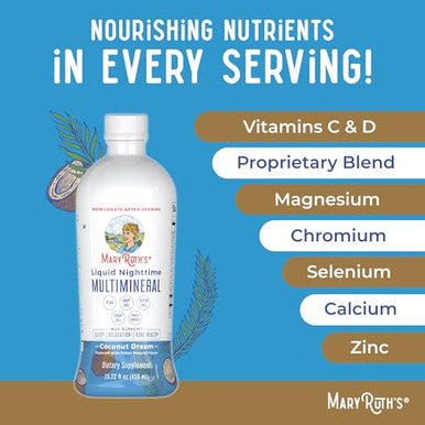 Maryruth's Liquid Morning Multivitamin (Fruit Punch) & Liquid Nighttime Multimineral (Coconut 15Oz