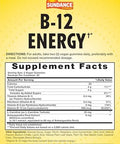 Sundance Vitamin B12 Energy Gummies 40 Count Peach Raspberry Flavor Vegan Nongmo And Gluten Supplement