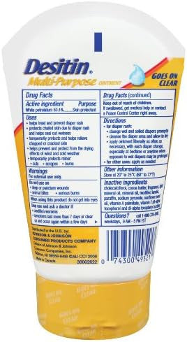 Desitin Skin Protectant And Diaper Rash Ointment Multi-Purpose With Vitamins A & D, Travel Size, 3.5. Oz Tube (Pack Of 2)