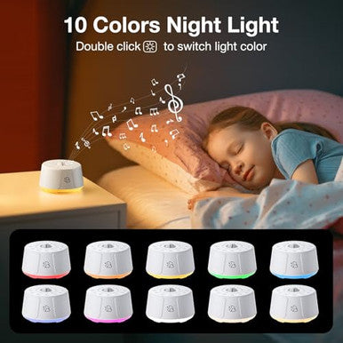 Leicex Sound Machine White Noise Machine - 30 Soothing Sounds 10 Colors Night Light Rechargeable Battery- Travel Portable Sound Machine For Sleep Baby Adults Perfect Sleeping Companion