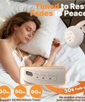 Hmusic Portable White Noise Machine With Voice Recording - 16 Soothing Sounds Sleep Machine 20-60H Battery 3-Level Night Light | 3 Timers Sleep Aid For Adults & Babies