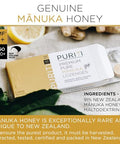 PURITI Premium Manuka Honey Lozenges High Potency - Sugar Free Drops | Genuine New Zealand Raw Manuka Honey Soothers for Coughs & Sore Throats | UMF Certified MGO 400+ UMF12+ (16 Pack)