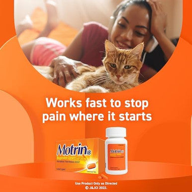 Motrin IB Ibuprofen 200mg Tablets for Fever Muscle Aches Headache & Back Pain Relief 100 ct.