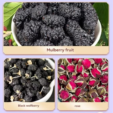 Mulberry Black Wolfberry Rose Tea 7.05oz / 200g, mixed flower fruit tea Ã¯Â¼Å’Good tea, a healthy drink.