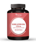 Cod Liver Oil 1120mg Omega-3 DHA & EPA Fish Oil with Vitamins A & D Supports Immune System Heart Brain & Vision Cod Liver Oil Capsules 180 Softgels (6-Month Supply) Vitavea