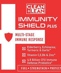 CLEAN+LEAN IMMUNITY SHIELD 'PLUS'-Multi-stage Immunity Boost- Elderberry+Echinacea+Turmeric+Vitamin C+Zinc+Garlic+5 billion immunity Probiotics- Fuels, Strengthens & Alerts to defend & respond!