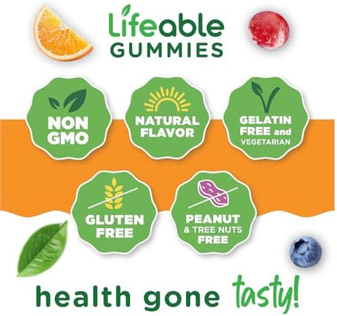 Lifeable Vitamin E Gummies 400 IU Great Tasting Vitamin E Supplements Skin Eye Health and Immune Function Support VIT E for Adults Men Women 90 Gummies